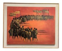 DEBORAH JONES (1921-2012) - MARCH OF THE KINGS - 1960S PRINT ON BOARD