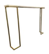 MODERN DESIGN MARBLE-EFFECT TOPPED HALL / CONSOLE TABLE