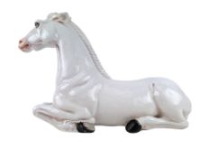ITALIAN MID CENTURY GLAZED CERAMIC UNICORN FIGURE