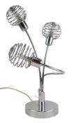 NINO LEUCHTEN - CONTINENTAL CONTEMPORARY CHROME METAL THREE-ARM LAMP