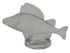 LALIQUE - FRENCH FROSTED CYSTAL GLASS PERCH FISH FIGURINE