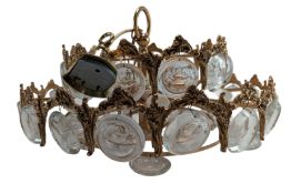 GAETANO SCIOLARI (ITALIAN) FOR PALWA - 60S BUBBLE CHANDELIER