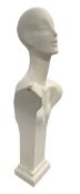 MID CENTURY ART DECO PLASTER-CAST HABERDASHERY MANNEQUIN HEAD