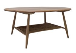 ERCOL - MODEL 454 - MID CENTURY CIRCA 1970S ELM COFFEE TABLE