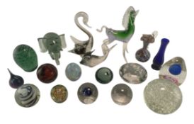 COLLECTION OF 18 VINTAGE ITALIAN, SCOTTISH & MORE GLASS PAPERWEIGHTS & OTHERS
