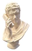 MODERN TAKE ON CLASSICAL PLASTIC BUST OF MARC ANTHONY HOLDING A TELEPHONE