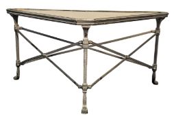 EICHHOLTZ SOIREE - VINTAGE SOLID BRASS AND MARBLE TABLE