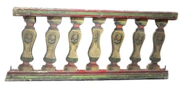 VINTAGE MID CENTURY FAIRGROUND SPEEDWAY WOODEN BALUSTRADE
