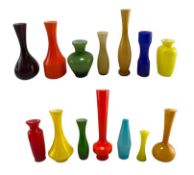 SELECTION OF HOLMEGAARD STYLE AND OTHER GLASS VASES
