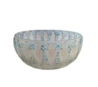 RENE LALIQUE - MODEL 419 ART DECO 1931 PERRUCHES OPALESCENT GLASS BOWL