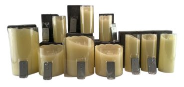 OAK - TEN DESIGNER BOXED LED PILLAR CANDLES