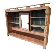 EARLY TO MID 20TH CENTURY CIRCA 1940S PAINTED WOOD WALL SHELVING CUPBOARD