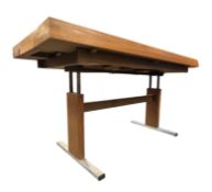 MID CENTURY TEAK & METAL METAMORPHIC COFFEE / DINING TABLE