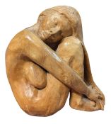 ALAN ESSINGTON WEBB - CARVED WOOD SCULPTURE OF A LADY