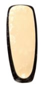 ART DECO BLACK VITROLITE GLASS-FRAMED HANGING MIRROR
