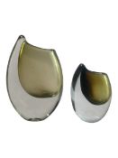 GUNNAR NYLUND FOR STROMERG - TWO SHARK TOOTH STUDIO ART GLASS VASES
