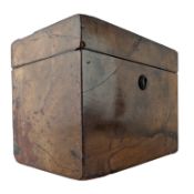 VICTORIAN 19TH CENTURY WALNUT TEA CADDY BOX