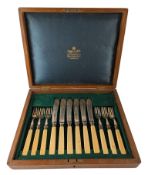CASED EDWARDIAN MAPPIN & WEBB FISH CUTLERY SET