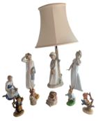 NAO FIGURINES PLUS LAMP ALONG WITH GOEBELLS & BEATRIX POTTER FIGURES