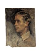 EARLY 20TH CENTURY OIL ON CARDBOARD PORTRAIT OF GENTLEMAN