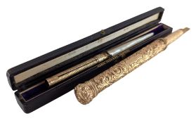 19TH CENTURY VICTORIAN PROPELLING FOUNTAIN PEN & ANOTHER