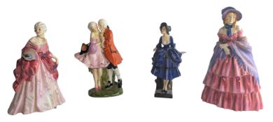 4 ROYAL DOULTON EARLY 20TH CENTURY CIRCA 1920S HAND PAINTED PORCELAIN FIGURINES