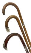 COLLECTION OF THREE SILVER MOUNTED WALKING STICKS