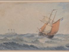 ATTR. RICHMOND MARKES - 19TH CENTURY WATERCOLOUR ON PAPER MARITIME PAINTING