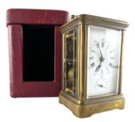 EARLY 20TH CENTURY FRENCH BRASS CASED CARRIAGE CLOCK
