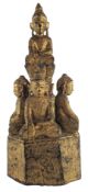 SOUTH EAST ASIAN BURMESE GILT WOOD BUDDHA FIGURE