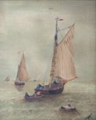 BRITISH MARITIME SCHOOL - EARLY 20TH CENTURY 1907 OIL ON CANVAS PAINTING