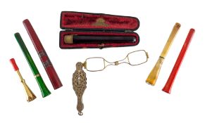 COLLECTION OF 19TH & 20TH CENTURY SMOKING CHEROOTS & FOLDING GLASSES