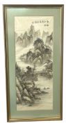 20TH CENTURY CHINESE INK AND COLOUR PAINTING ON SILK