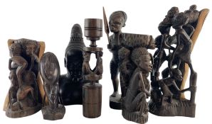 SELECTION OF 20TH CENTURY TRIBAL FIGURINES / CARVINGS
