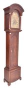19TH CENTURY TEMPUS FUGIT OAK-CASED GRANDFATHER CLOCK