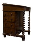 VICTORIAN 19TH CENTURY MAHOGANY & LEATHER DAVENPORT DESK