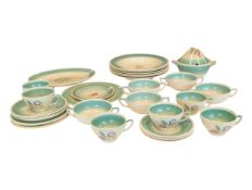 SUSIE COOPER - MID CENTURY CERAMIC DINNER SERVICE IN DRESDEN SPRAY PATTERN