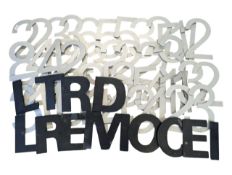 COLLECTION OF LATE 20TH CENTURY RETRO METAL NUMBERS & RESIN LETTERS