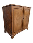 GEORGE III 19TH CENTURY MAHOGANY TWO DOOR LINEN PRESS CUPBOARD