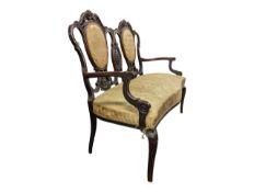VICTORIAN 19TH CENTURY MAHOGANY LOVE SEAT / SOFA / SETTEE