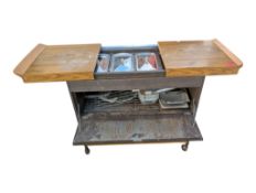 MID CENTURY 1960S EKCO TEAK STEEL HOSTESS TROLLEY