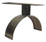 BRITISH CONTEMPORARY DESIGN GILT PAINTED METAL HALL DEMI LUNE TABLE