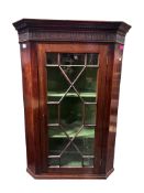 GEORGE III REVIVAL MAHOGANY ASTRAGAL GLAZED CORNER CABINET