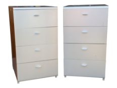 MODERN CONTEMPORARY DESIGN PAIR OF ALUMINIUM BEDSIDE CHEST OF DRAWERS