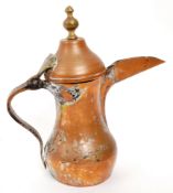 19TH CENTURY MIDDLE EASTERN ARABIC BRASS COFFEE POT