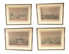F C LEWIS - FOUR AQUATINTS OF 'THE QUORN HUNT'