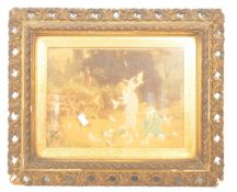 19TH CENTURY GILTWOOD CARVED FRAMED ROCOCO SCENE