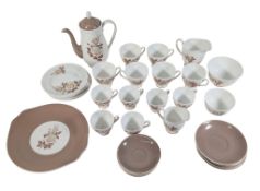 QUEEN ANNE - AUTUMN ROSE - MID CENTURY CHINA TEA / COFFEE SERVICE