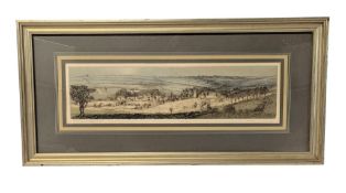 VINTAGE 20TH CENTURY INK ON WATERCOLOUR COUNTRY LANDSCAPE