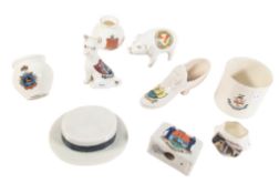 COLLECTION OF 20TH CENTURY GOSSWARE CRESTED PORCELAIN ITEMS